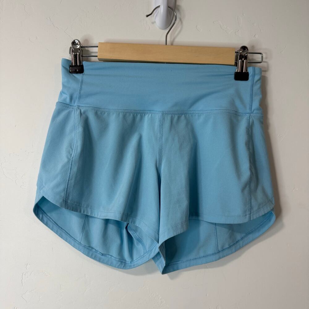 Lululemon Women's‎ Speed Shorts Mid Rise Long Blue Chill Size 2 Run